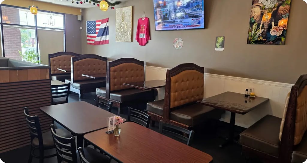 Interior view on Knoxville based Jai Dee Thai Kitchen