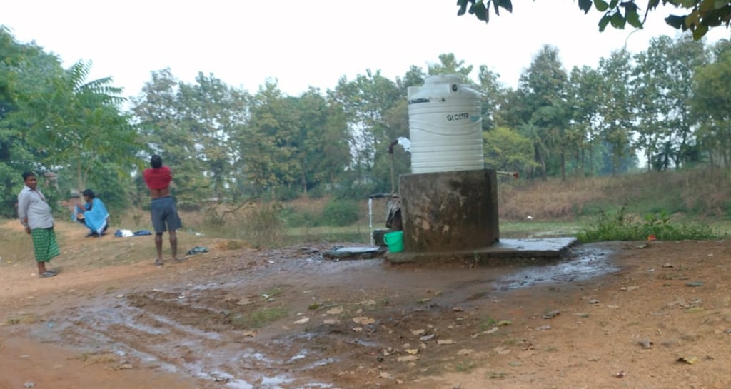 water is blowing from water tank