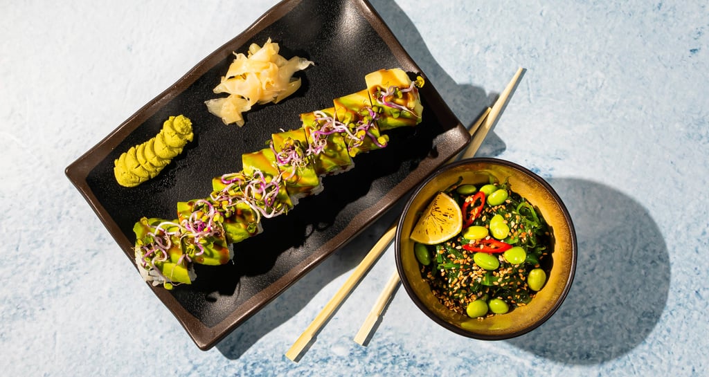 „Sushi Date? daugybė veganiškų pasirinkimų – platus augalinės kilmės patiekalų asortimentas