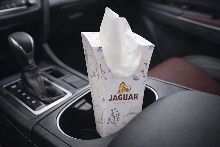 Promotional Car Tissues Full-Color Printed – Custom Branded Tissue Boxes for Vehicles