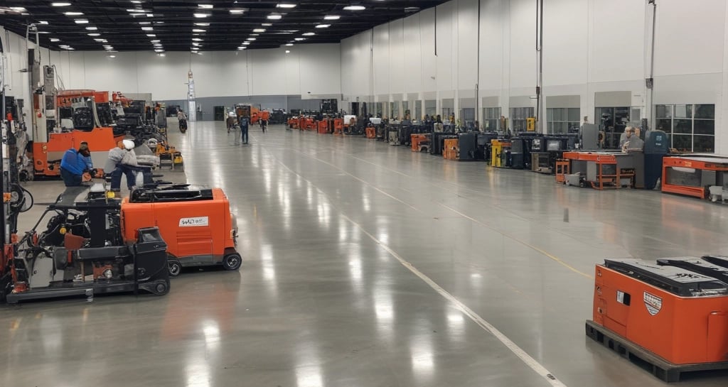 A spacious concrete floor showcasing a polished finish.