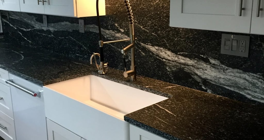 Letter finish full height granite top