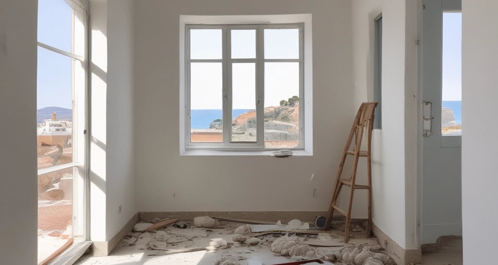 Wide angle view of a fully remodeled kitchen with elegant cabinetry and polished surfaces.