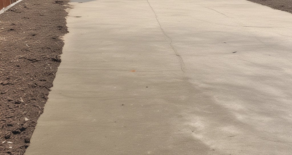 Before and after of a driveway cleaned with pressure washing, showing clear contrast.