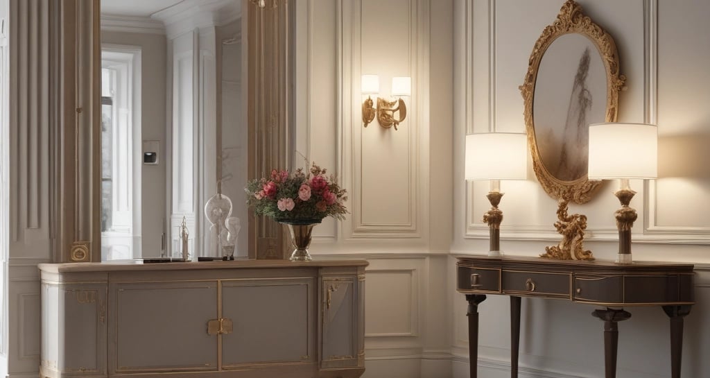 Modern living room with custom wooden furniture and integrated lighting.