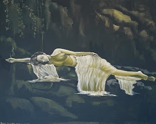A lady in a relaxed position