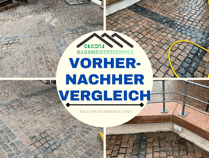 Pflastersteine Reinigung vorher nachher vergleich
