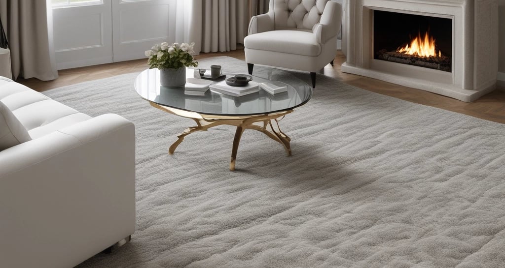 Luxurious carpet and curtains adding a rich texture to a contemporary room