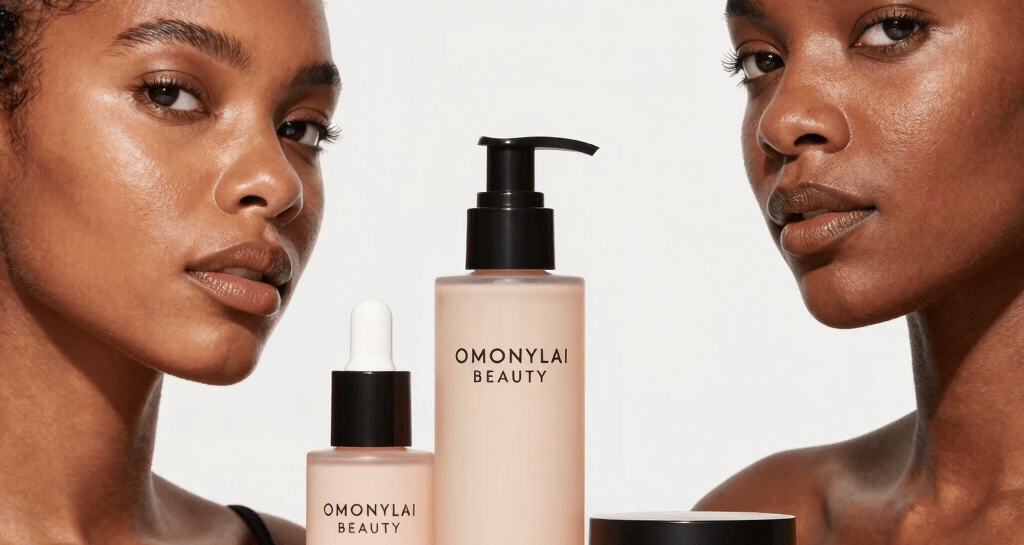 A diverse group of smiling women applying natural lotion in a sunlit garden.