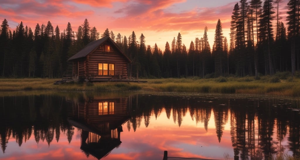 brown wooden house near lake surrounded by green trees during daytime