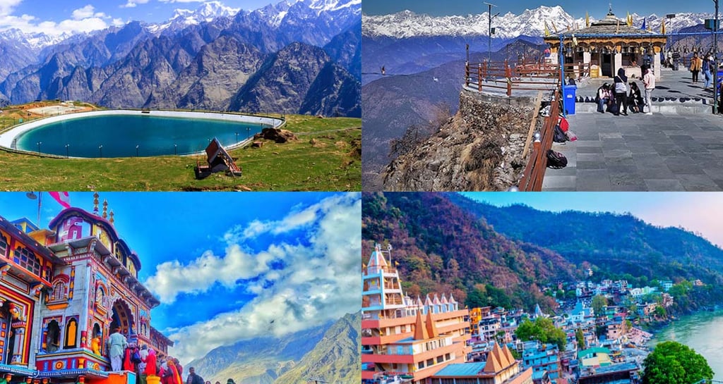 a collage of a collage of a mountain range