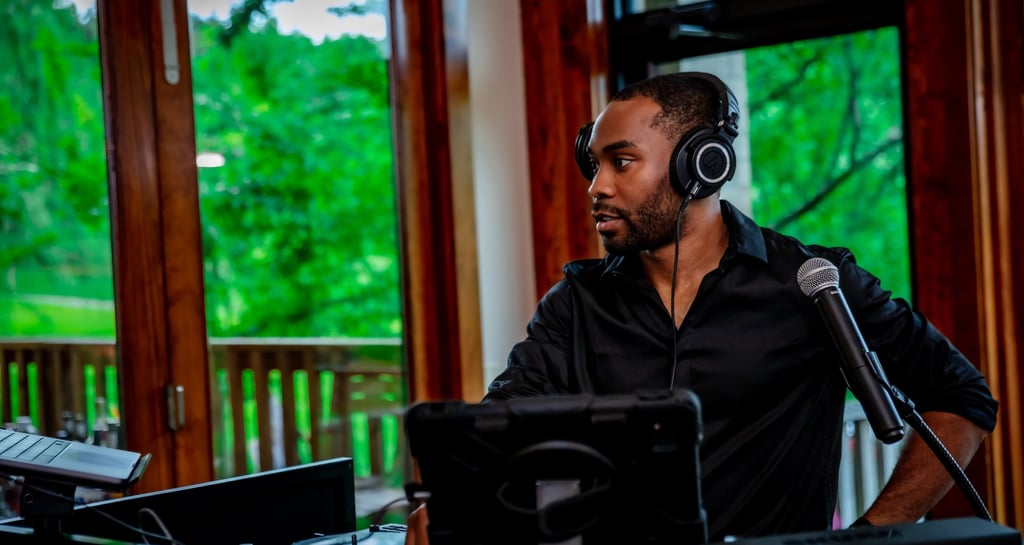 DJ Smoov performing at a wedding in Columbia, SC.