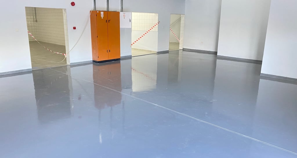 Tswanacrete Botswana industrial loading bay warehouse flooring with heavy-duty epoxy polyurethane coating.