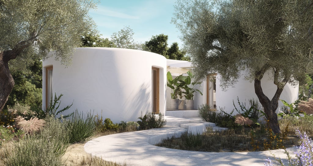 beautiful circular shaped modern white building