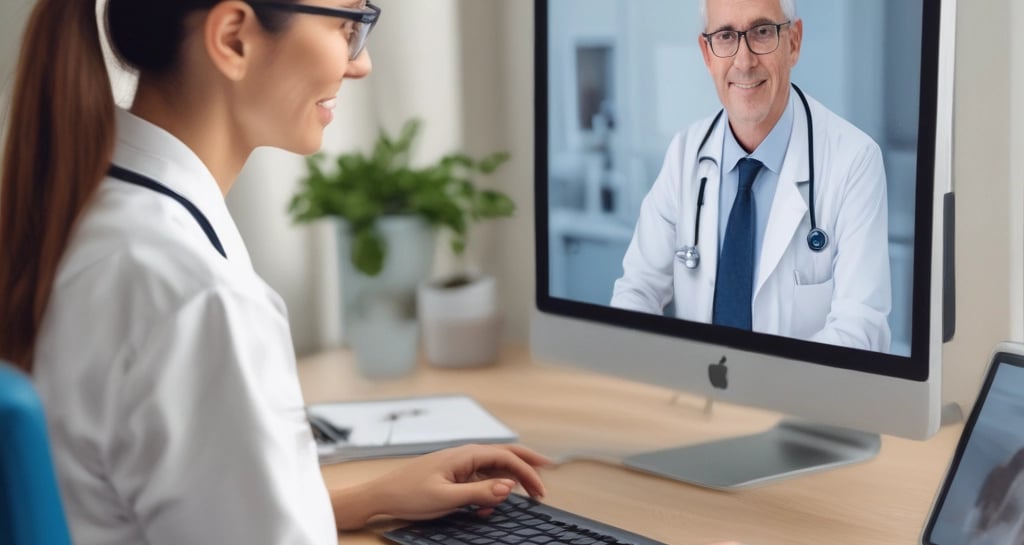 A virtual consultation session with a healthcare professional.