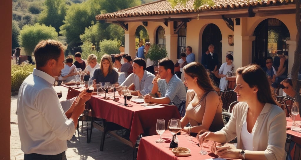 Guests enjoying a delightful outdoor dining experience.