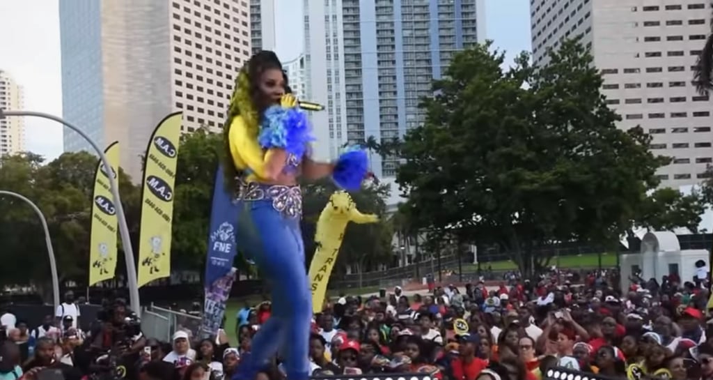 Woman performing on stage