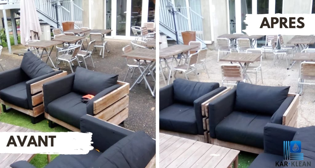 avant / après nettoyage de terrasse