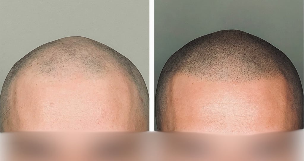 Tricopigmentation Avant Après Calvitie Perte de Densité Capillaire