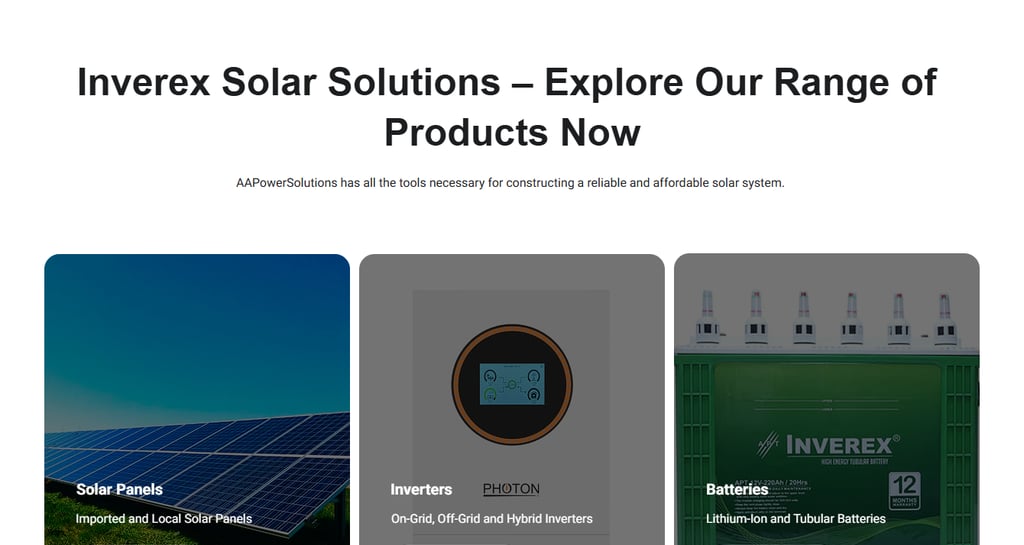 aa power solutions product page