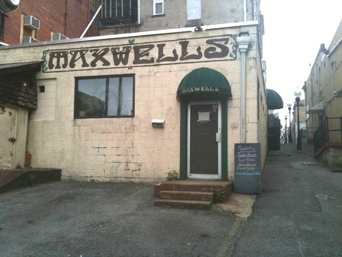 The door leading into Maxwell's Restaurant in Morgantown WV circa 1980