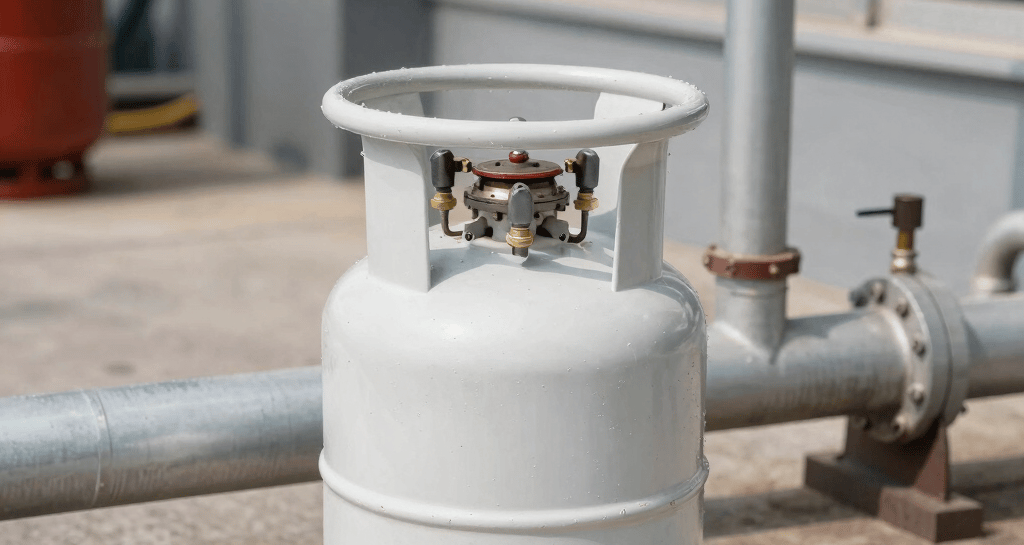 Technician connecting gas hoses securely in a home kitchen