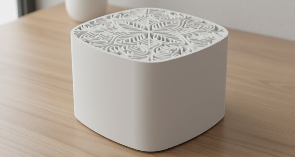 Imagen de un diseño de caja hecho con 3D.