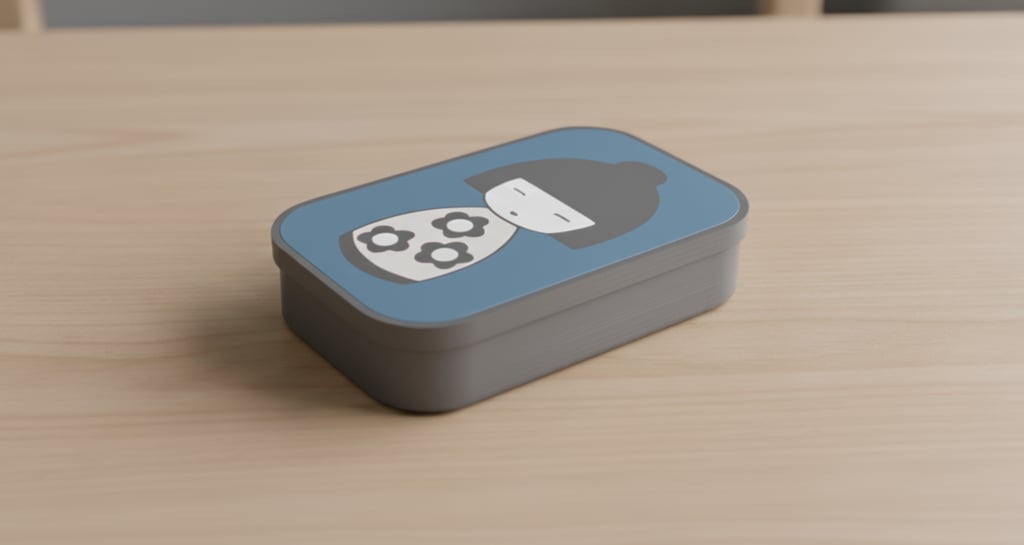 Imagen de una caja impresa en 3D.