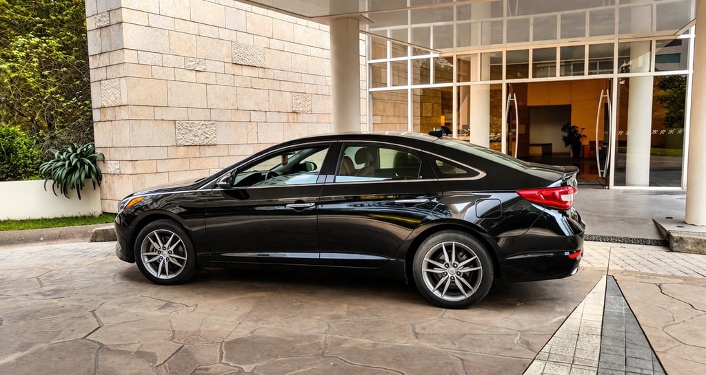 Hyundai Sonata Ejecutivo estacionado | Reserva transporte ejecutivo en Ciudad de México