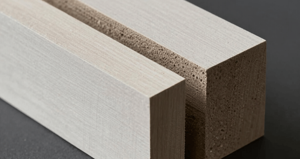 Close-up of a polished marble slab with subtle gold veining under soft lighting.