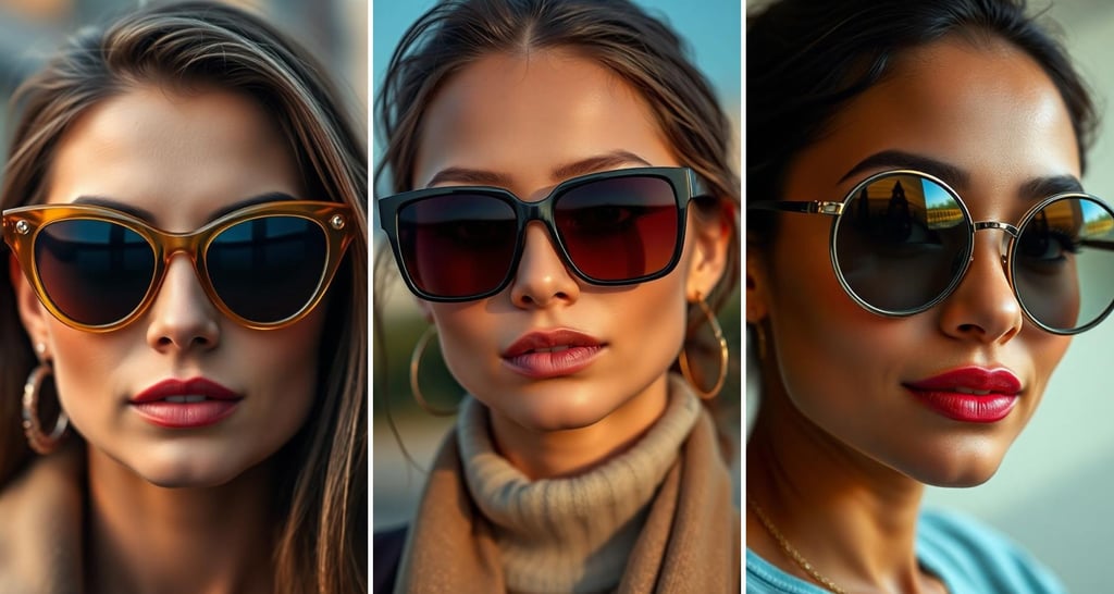 3 women wearing oversized designer sunglasses