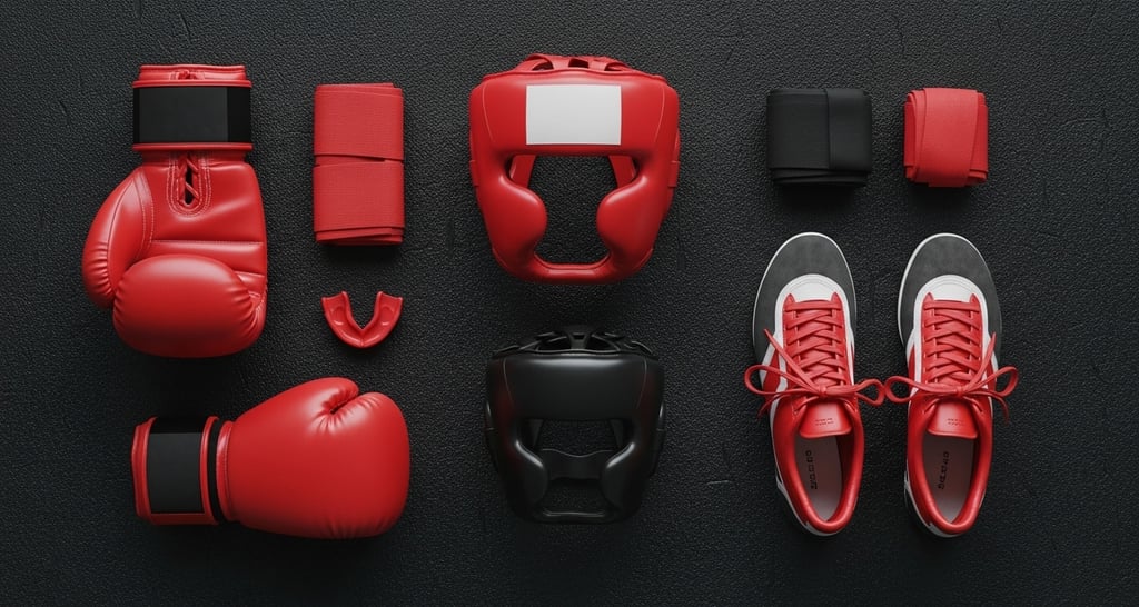 a variety of boxing gloves and gloves on a black background