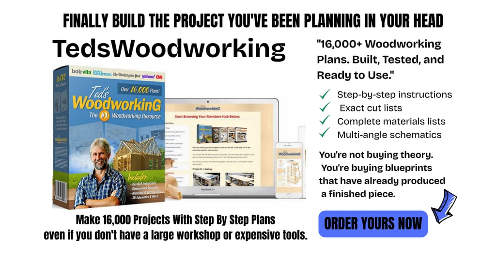 Teds Woodworking 16,000+ Woodworking Plans. Built, Tested, and Ready to Use.
