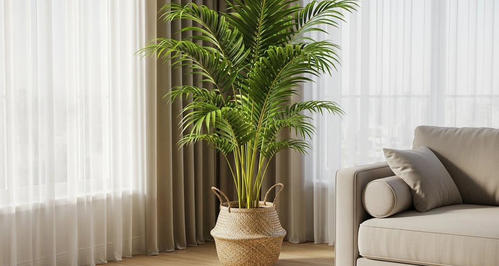 Palma areca en salón luciendo esplendorosa