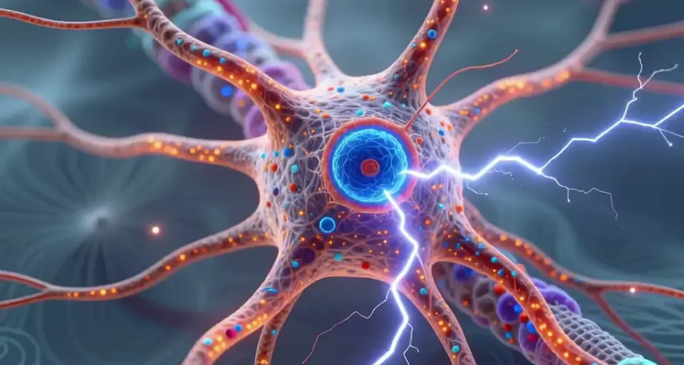 Neuron firing inside the body animation.