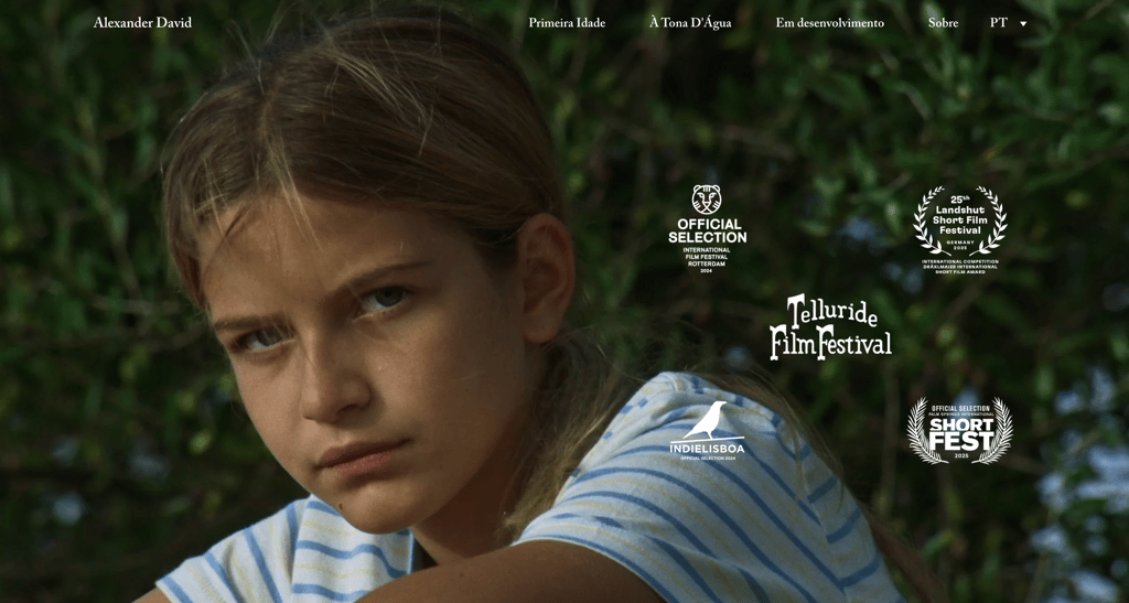 website Alexander David, realizador, web design
