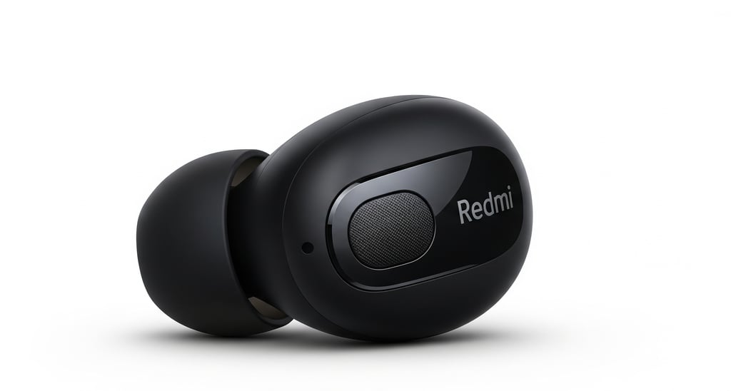 um fone de ouvido preto com um alto-falante preto e um alto-falante preto