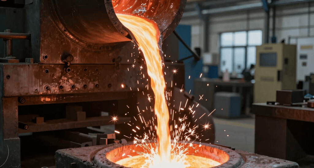 A close-up of copper wires being srted for orecycling, glowing warmly under soft light.