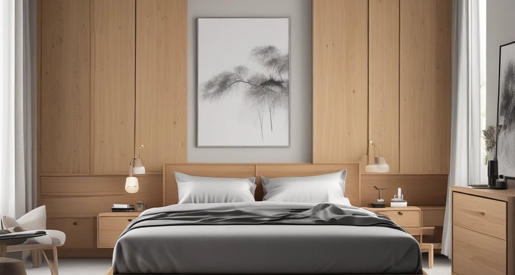 Close-up of a finely crafted wooden chair with visible grain and smooth finish in a modern industrial workshop.