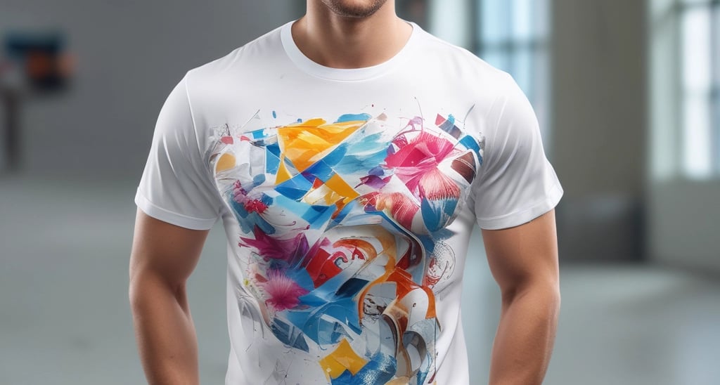 High-quality close-up of a vibrant sublimated custom shirt with intricate design details.