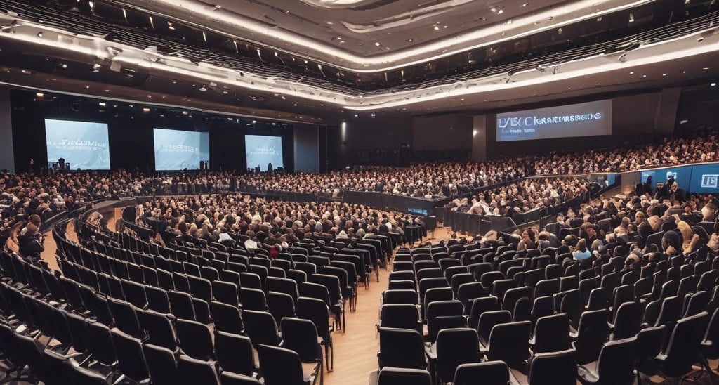 A dynamic keynote speaker engaging a packed auditorium at Data Crunch Pakistan.