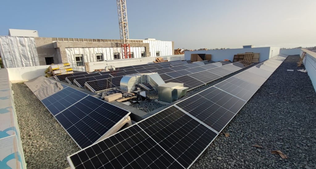 a solar paneled roof with solar panels and solar panels