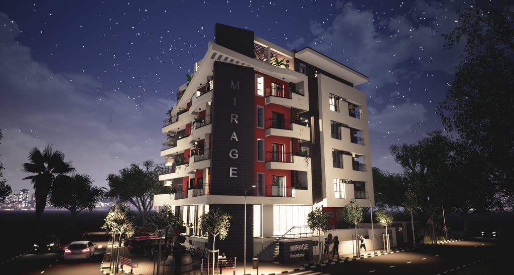 a building with a lot of windows and a lot of lights