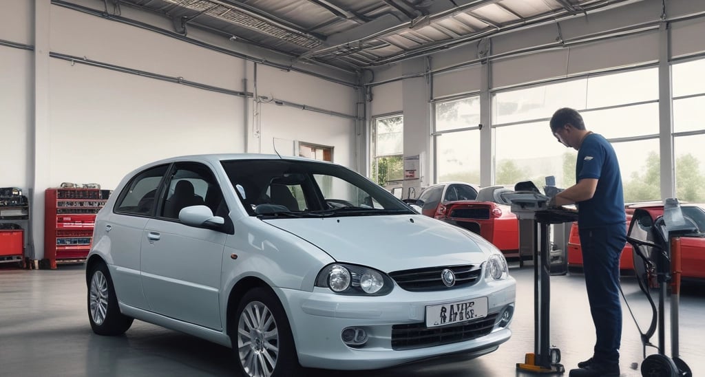 A high-quality image of a car engine being serviced.