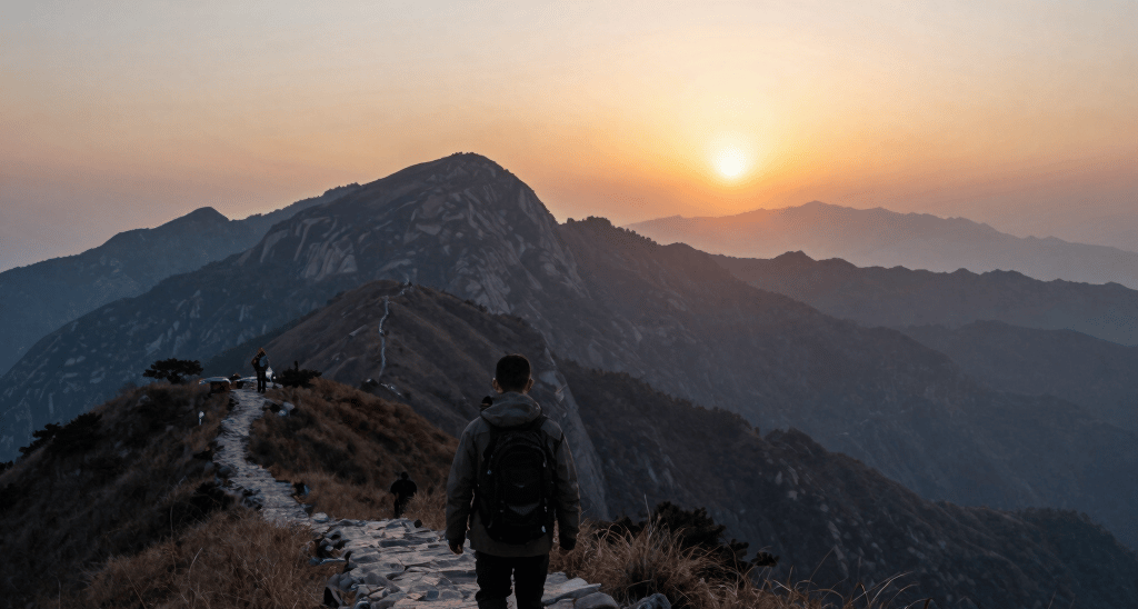 A serene forest path bathed in soft morning light, inviting calm and reflection.