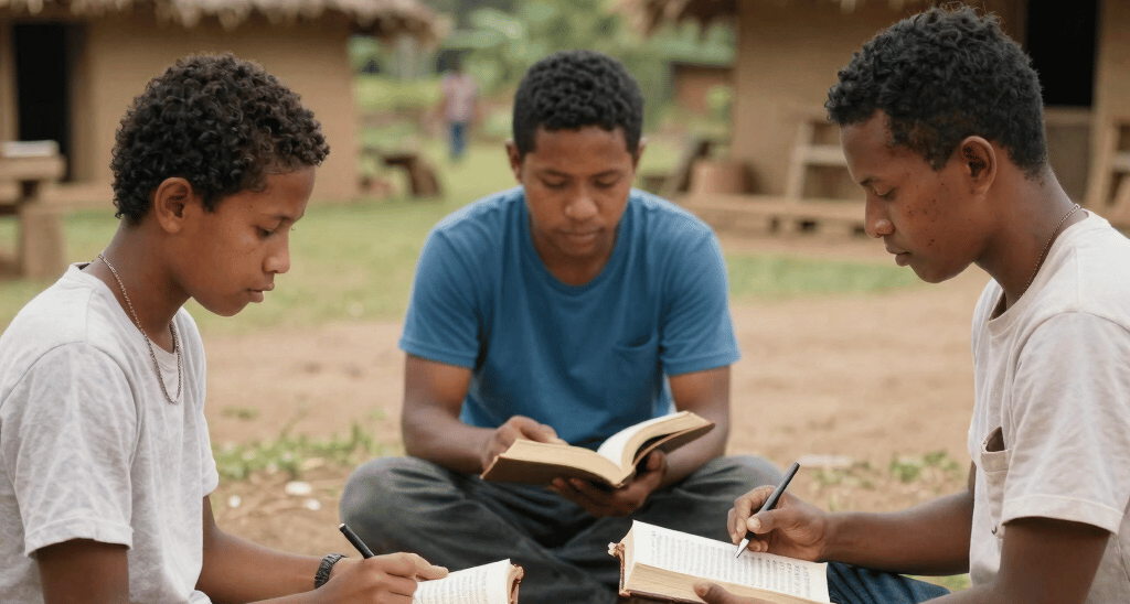 Soft morning light filtering through stained glass windows in a quiet chapel.