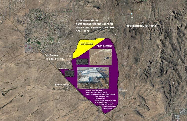 Map illustration of proposed development in Gold Canyonn