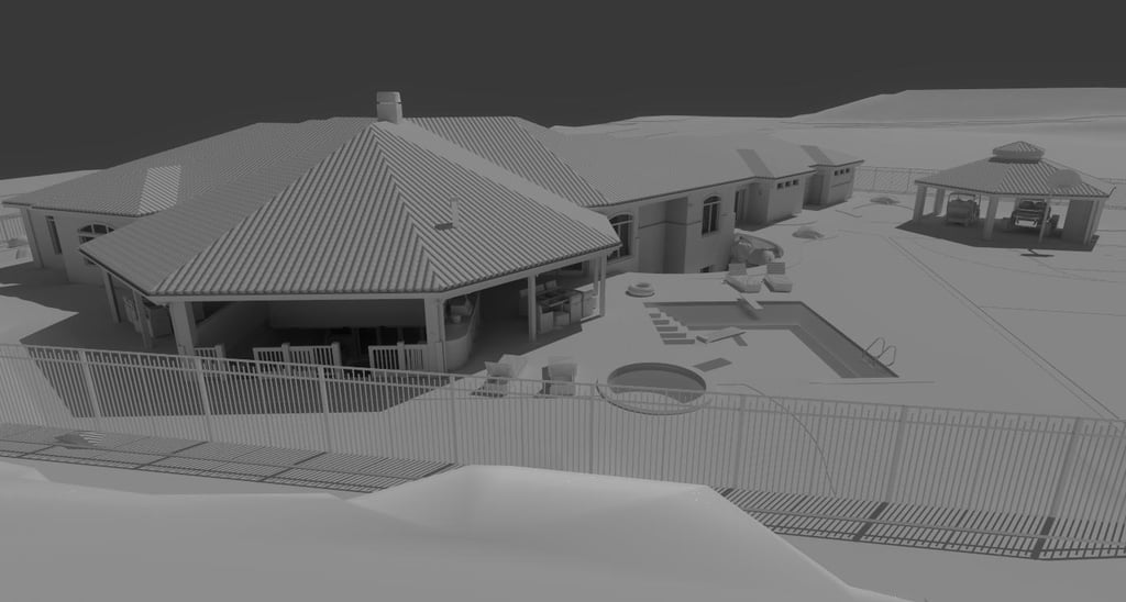 Falcon Ridge Ranch-Style Desert Region Home Slate Render Rear