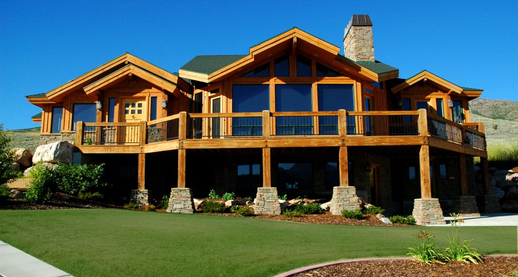 Lakeview Lodge Timber Frame Mountain Home Front-4