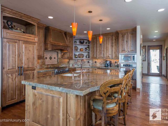 Highland Timber Frame Mountain Home Kitchen-1
